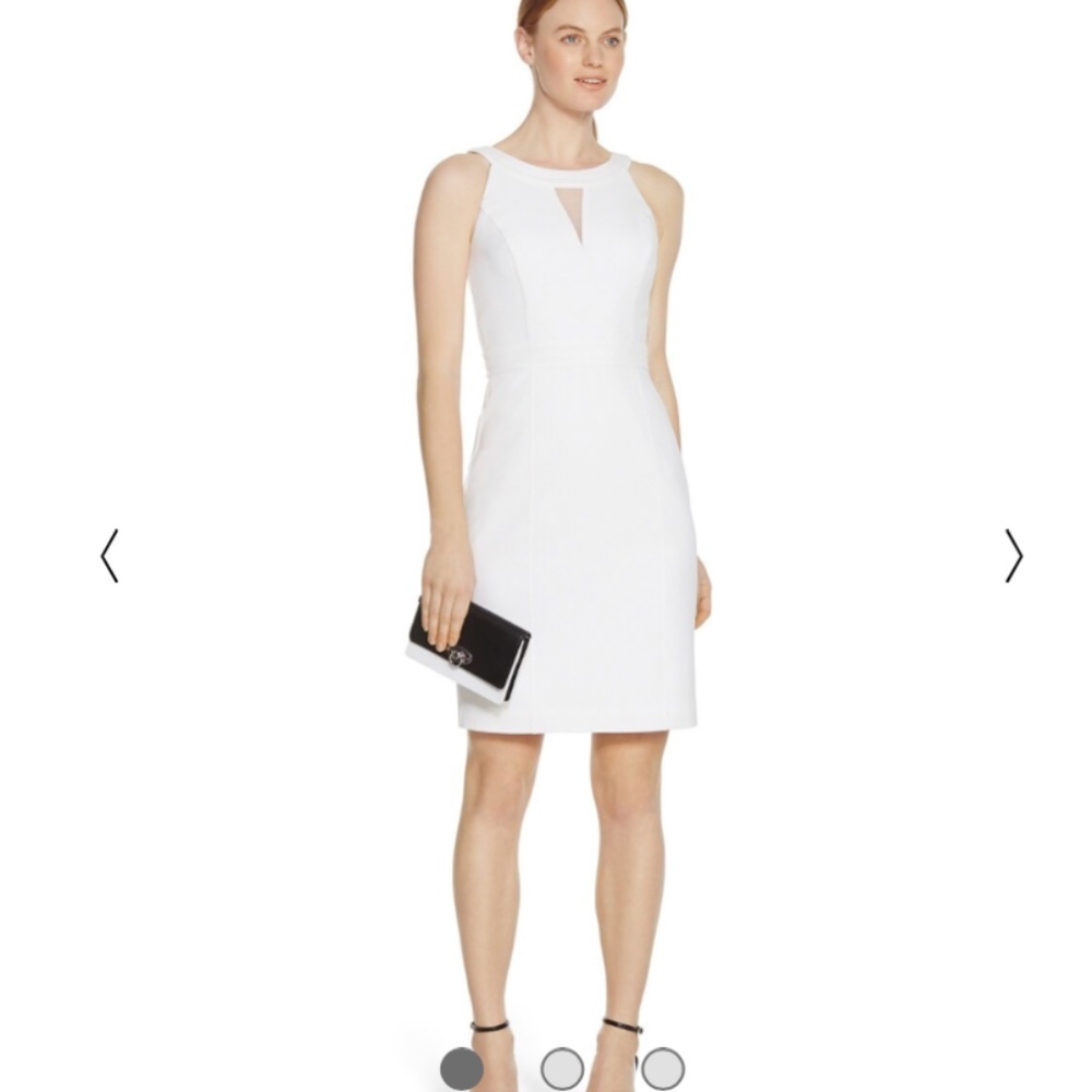 White House‎ black Marjet sleeveless Organza White Sheath dress. Worn once
